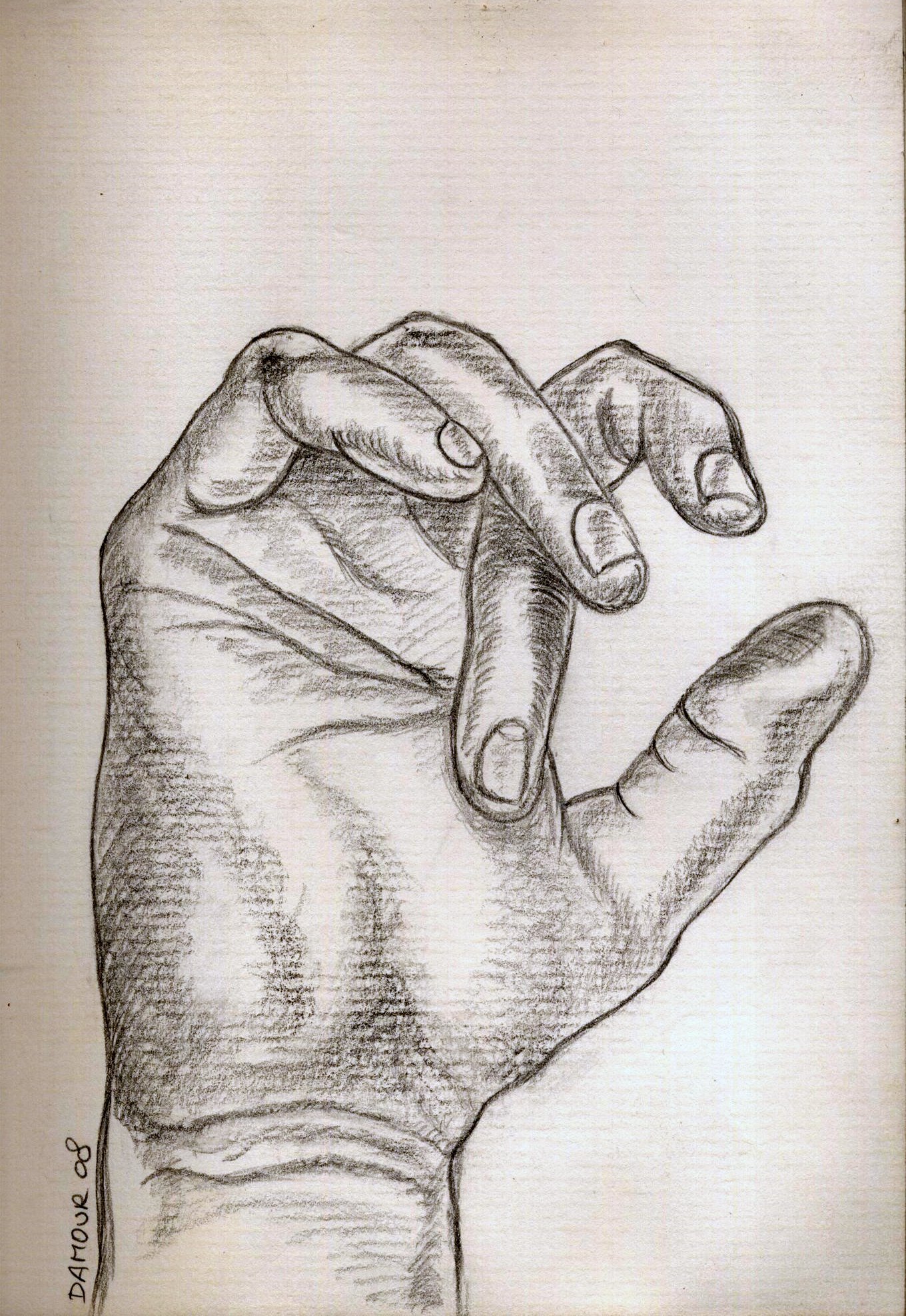 main de l'artiste