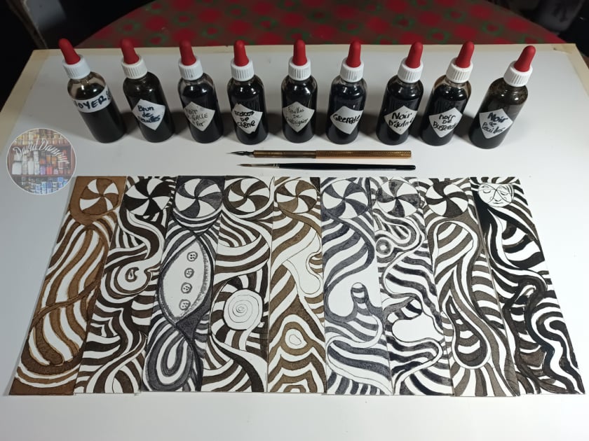 encres à la plume sur papier Fabriano+ par David Damour 2024