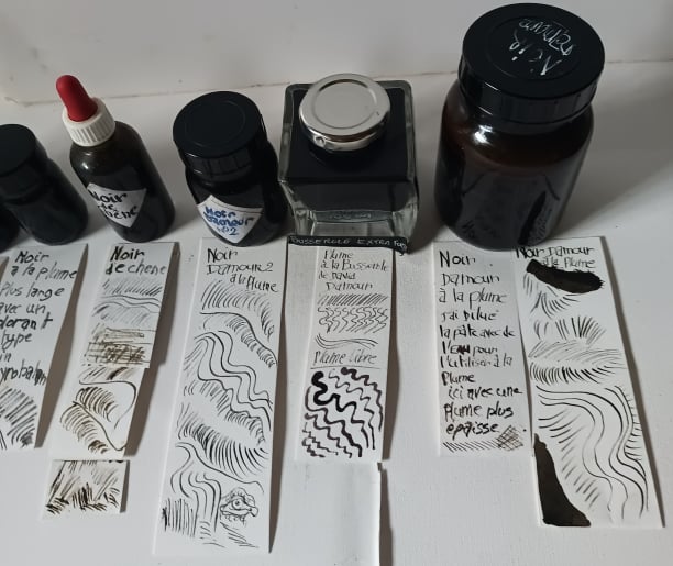 encres à la plume sur papier Fabriano+ par David Damour 2024